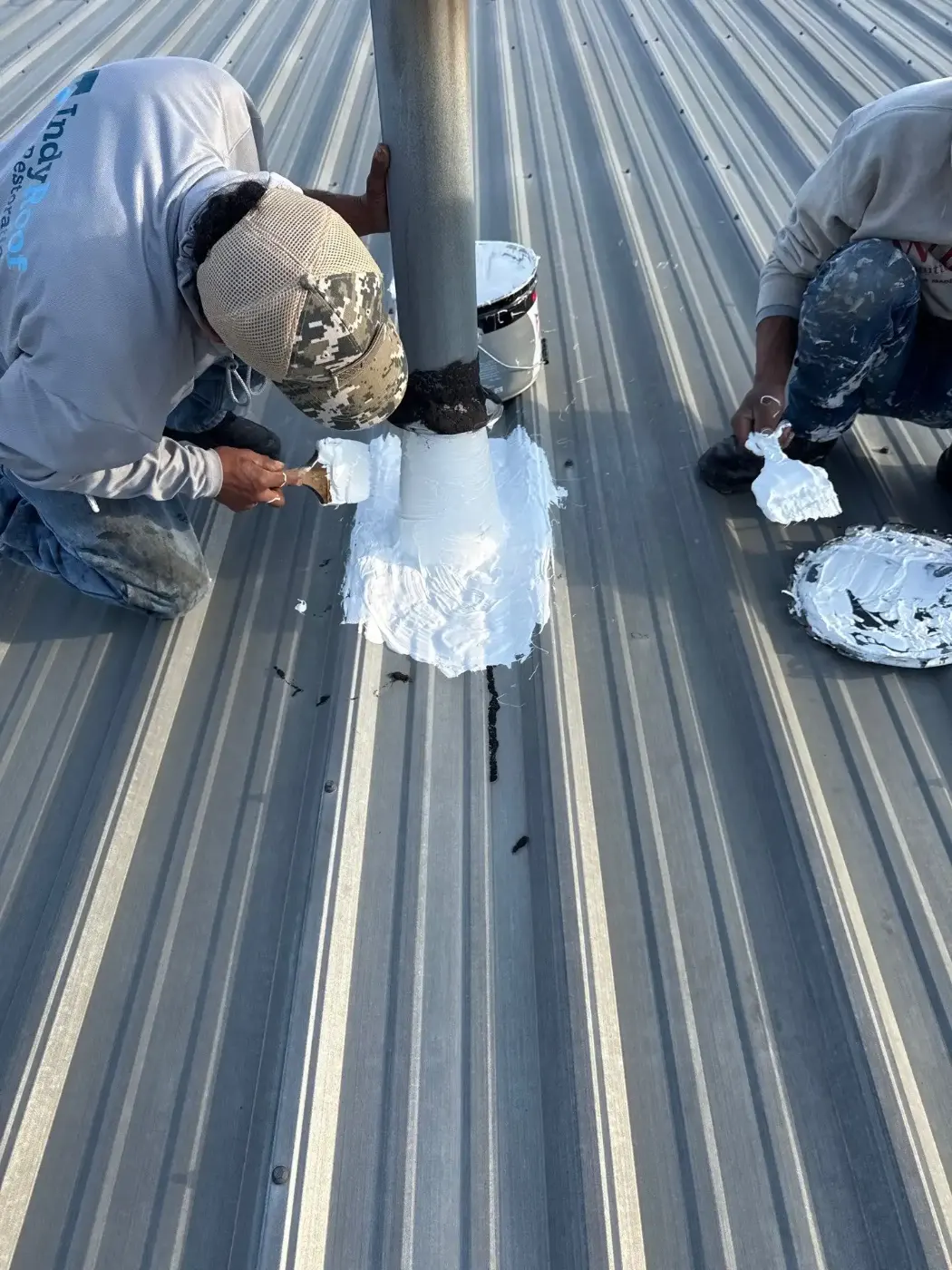 Tarping and dry-in on a Bainbridge commercial roof