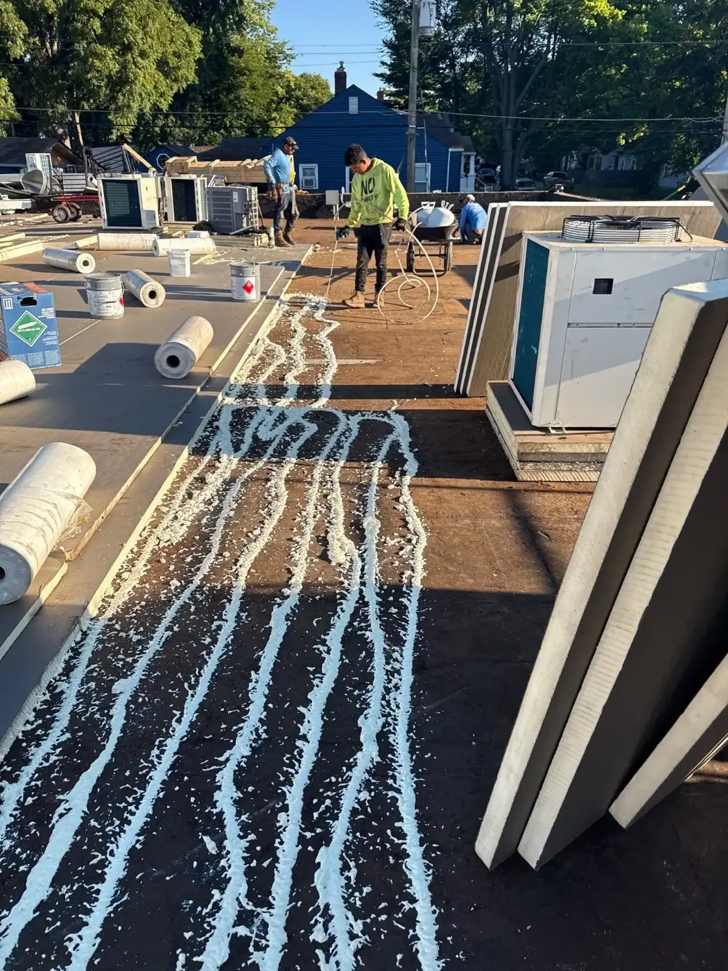 Tarping and dry-in on a Bainbridge commercial roof