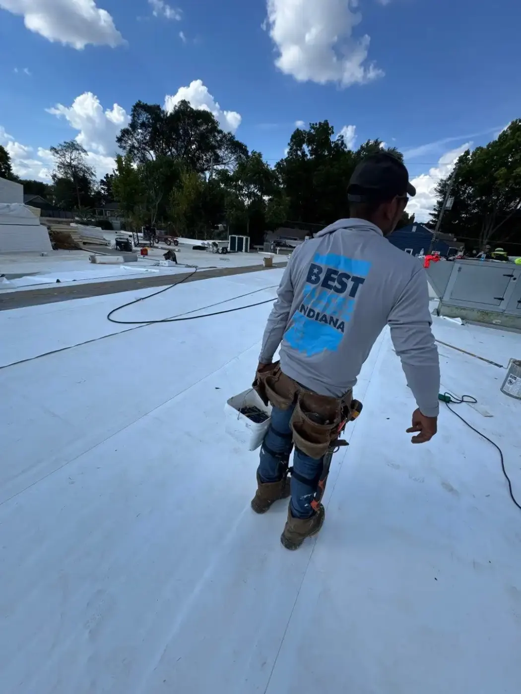 Commercial roof inspection documented in Bainbridge